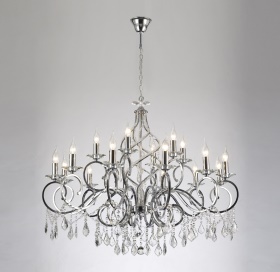 Torino Polished Chrome Crystal Ceiling Lights Diyas Tiered Crystal Fittings